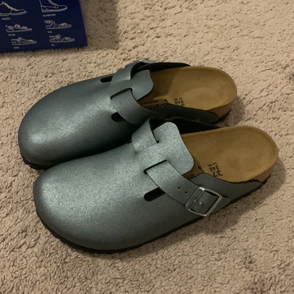 [BRAND NEW] Birkenstock BOSTON - ICY METALLIC ANTHRACITE Birko-Flor™
